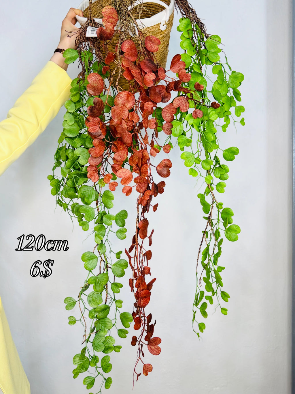 Hanging Artificial Heart Leaf Plant 120cm
