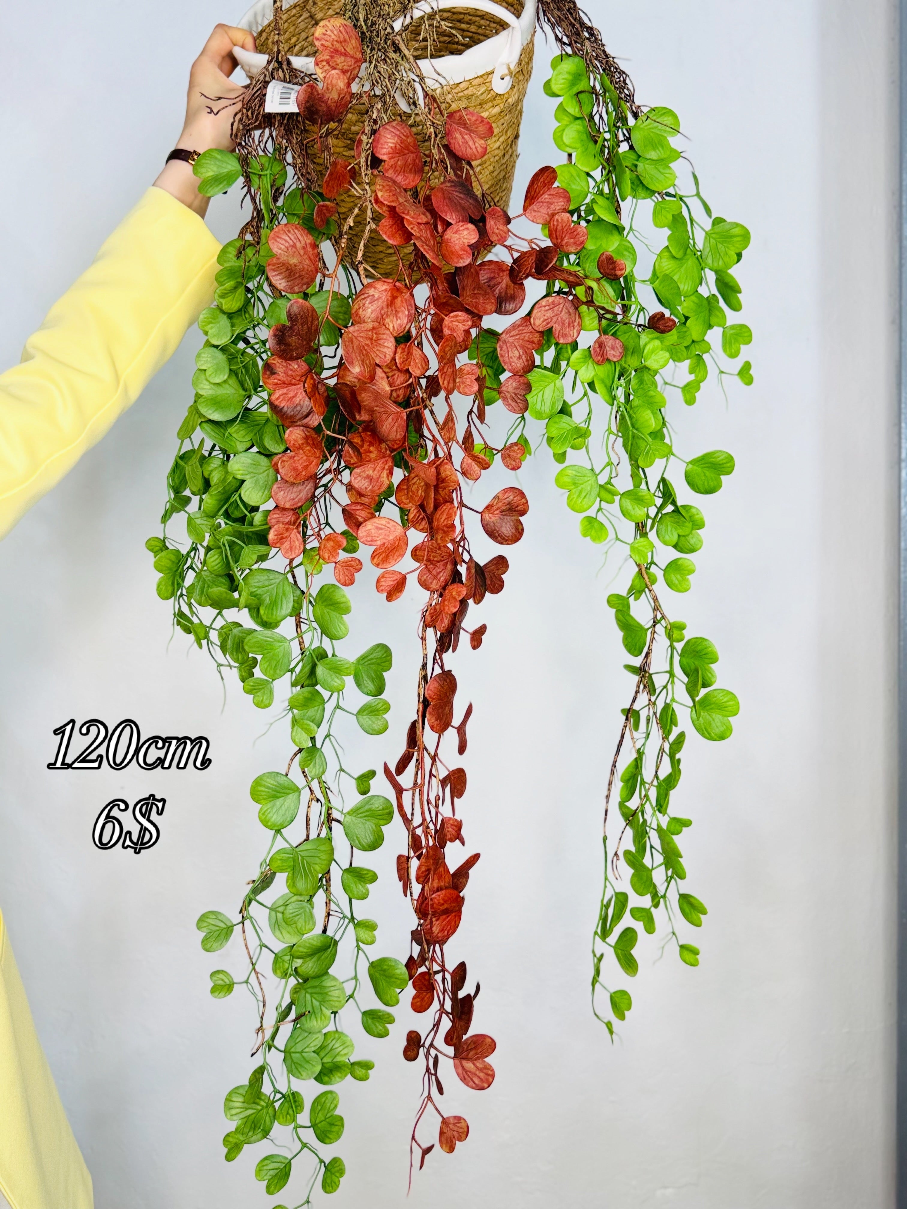 Hanging Artificial Heart Leaf Plant 120cm