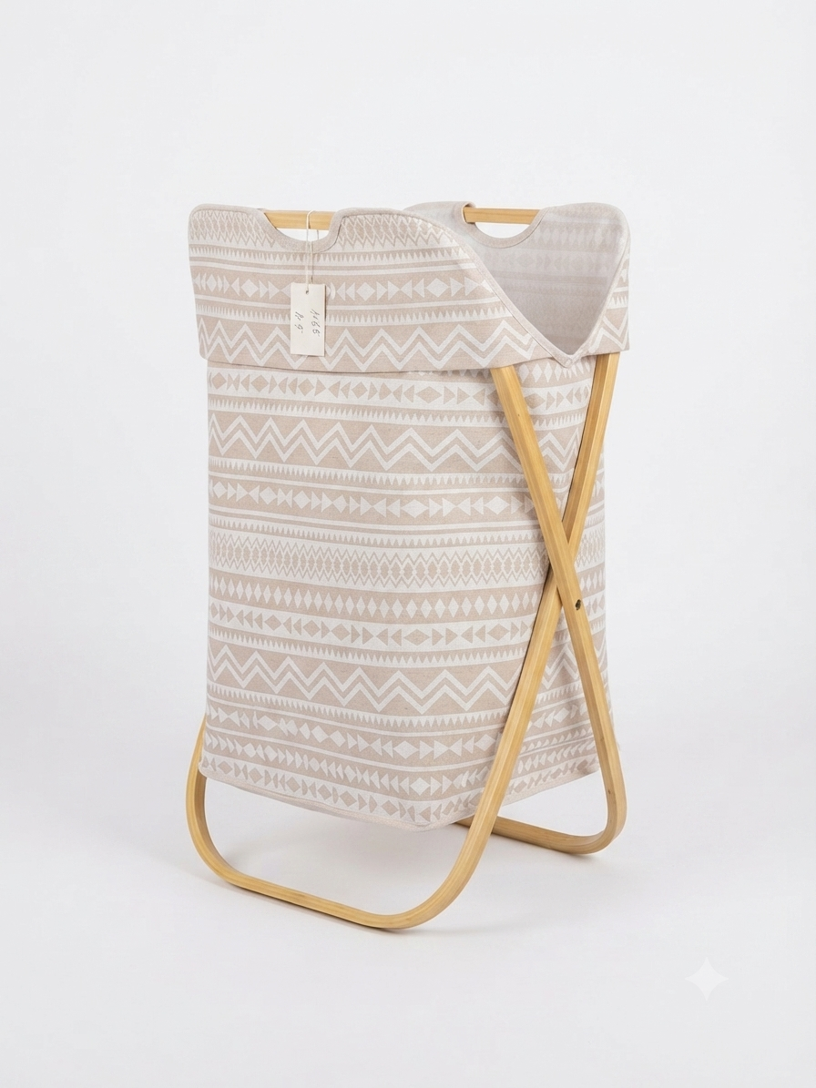 Bamboo Laundry Basket with Fabric Bag
