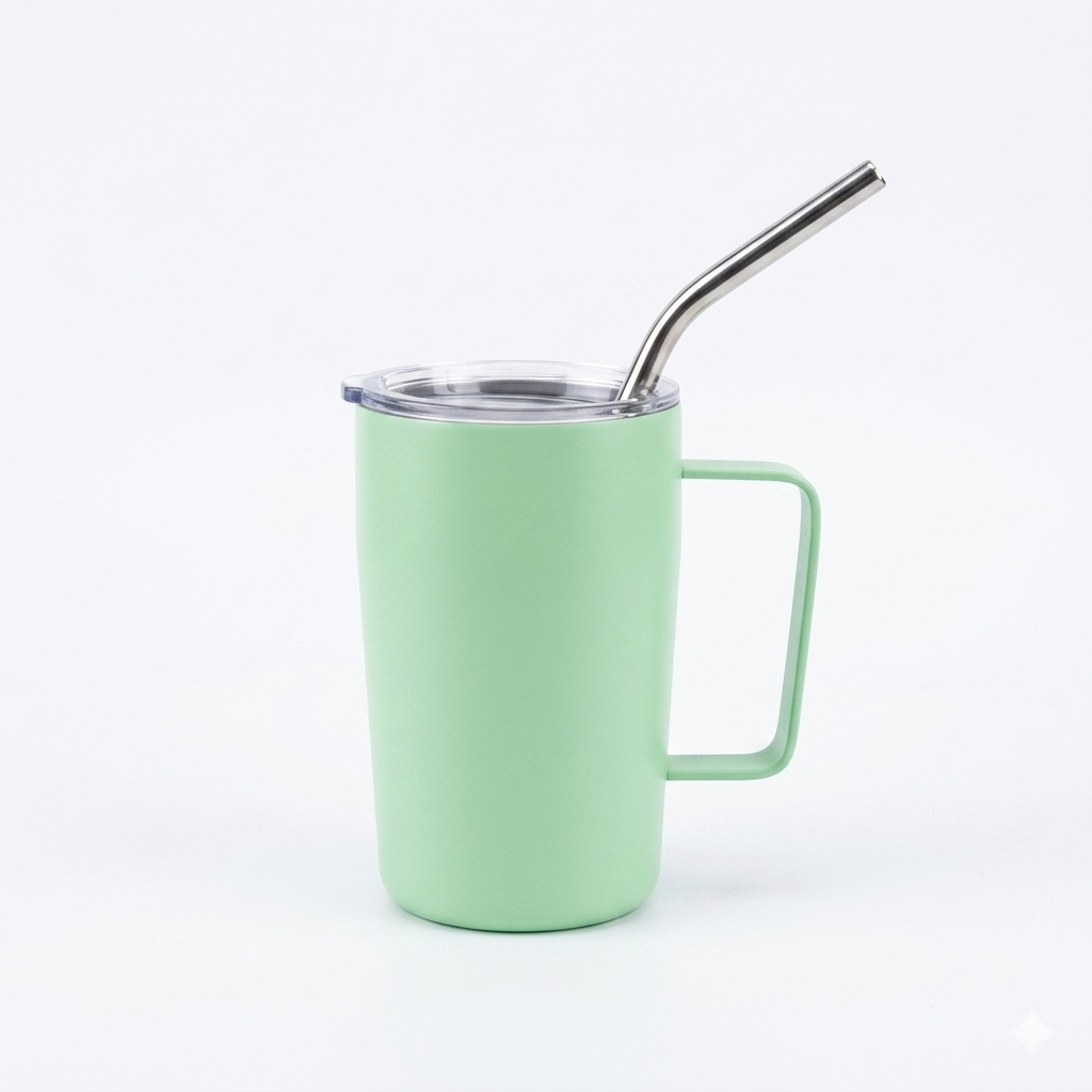Stainless Steel Mate & Coffee Mug with Straw - 90ml