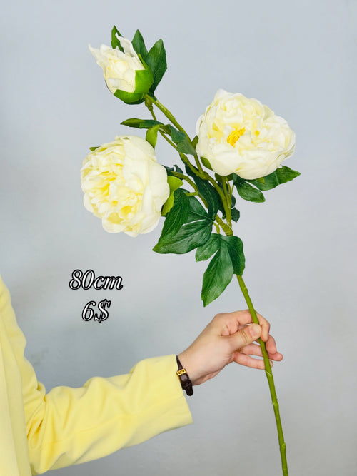 Artificial White Peony Stem