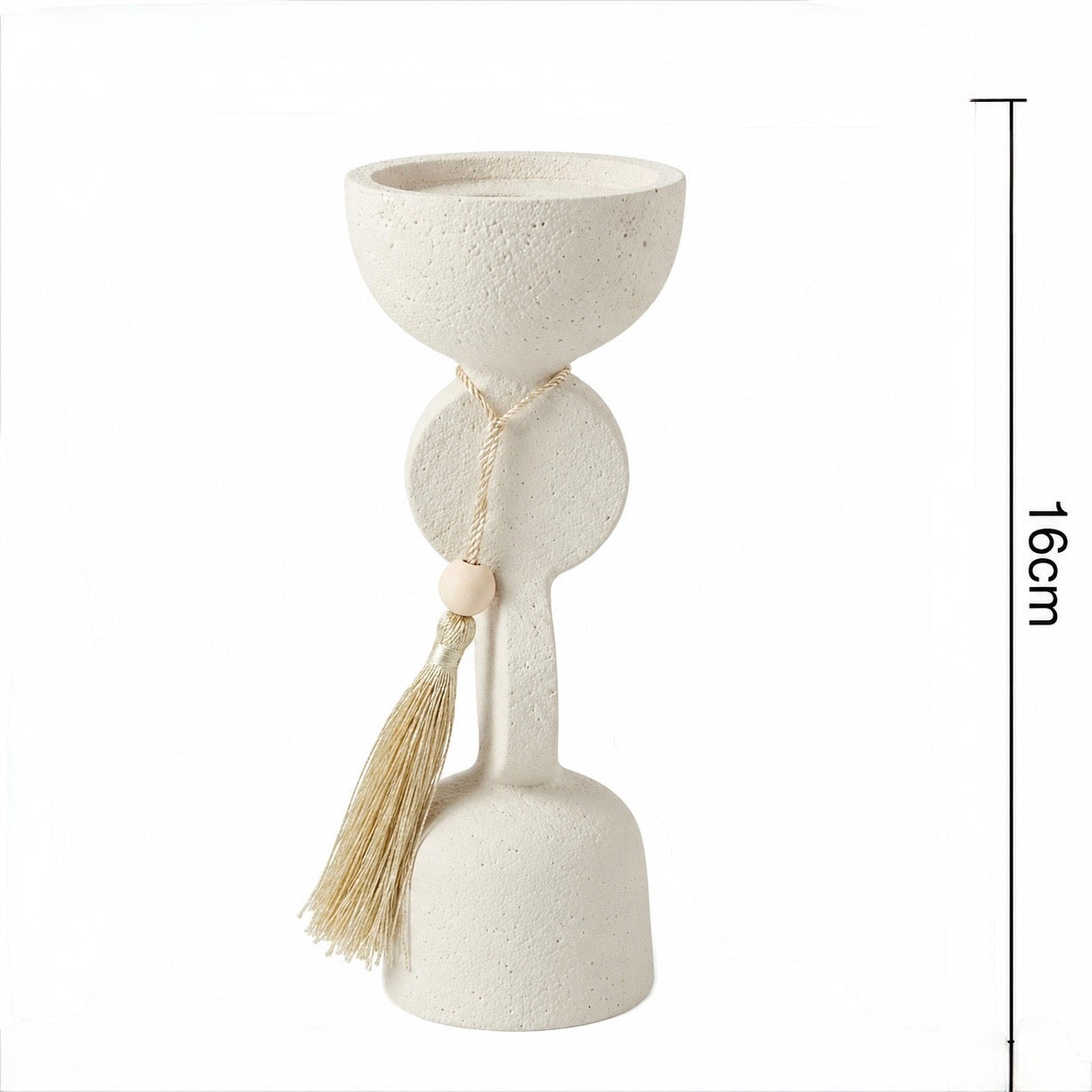 Boho Ceramic Candle Holder with Tassel