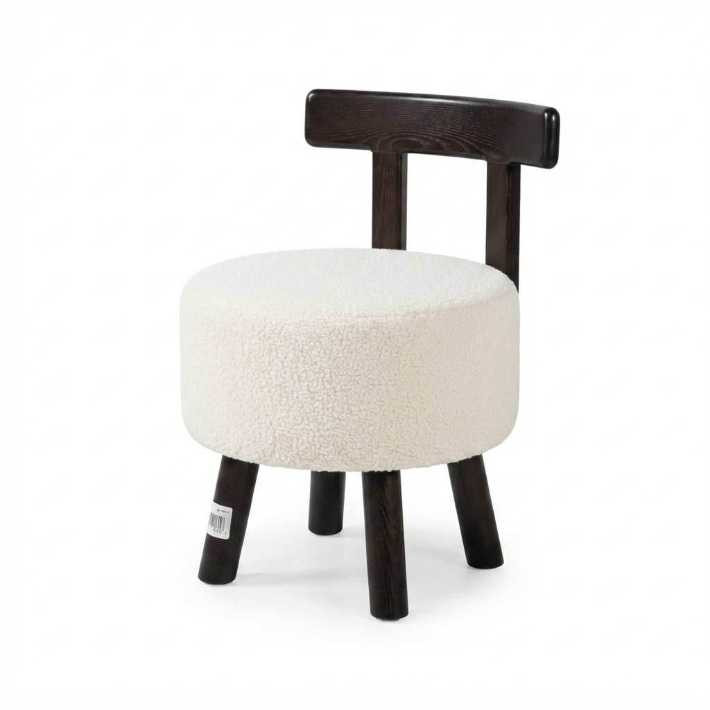 Mini Bouclé Round Accent Chair