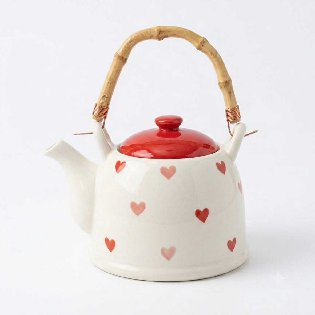 Heart Teapot Set - 5 Pieces