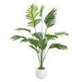 Artificial Areca Palm in White Round Plastic Pot