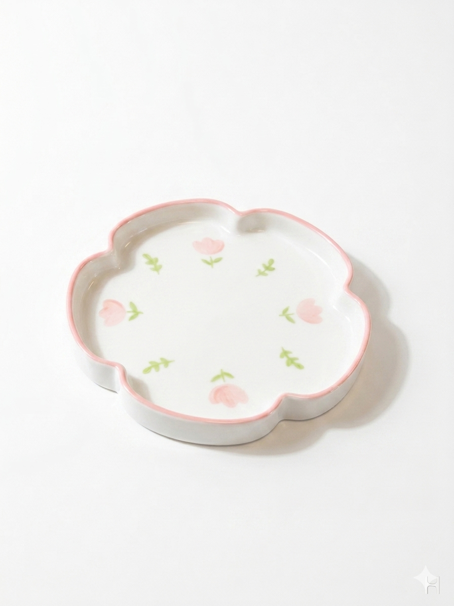 Floral Ceramic Dessert & Serving Plate