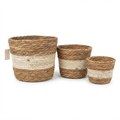 Two-Tone Woven Basket Set of 3