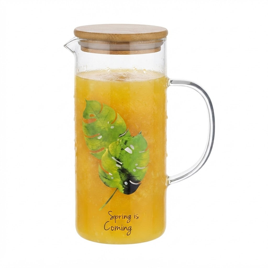 Glass Pitcher with Bamboo Lid – 1.2L