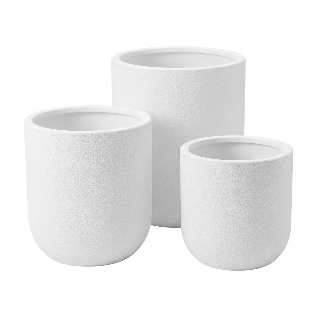 White plastic Planter Set of 3