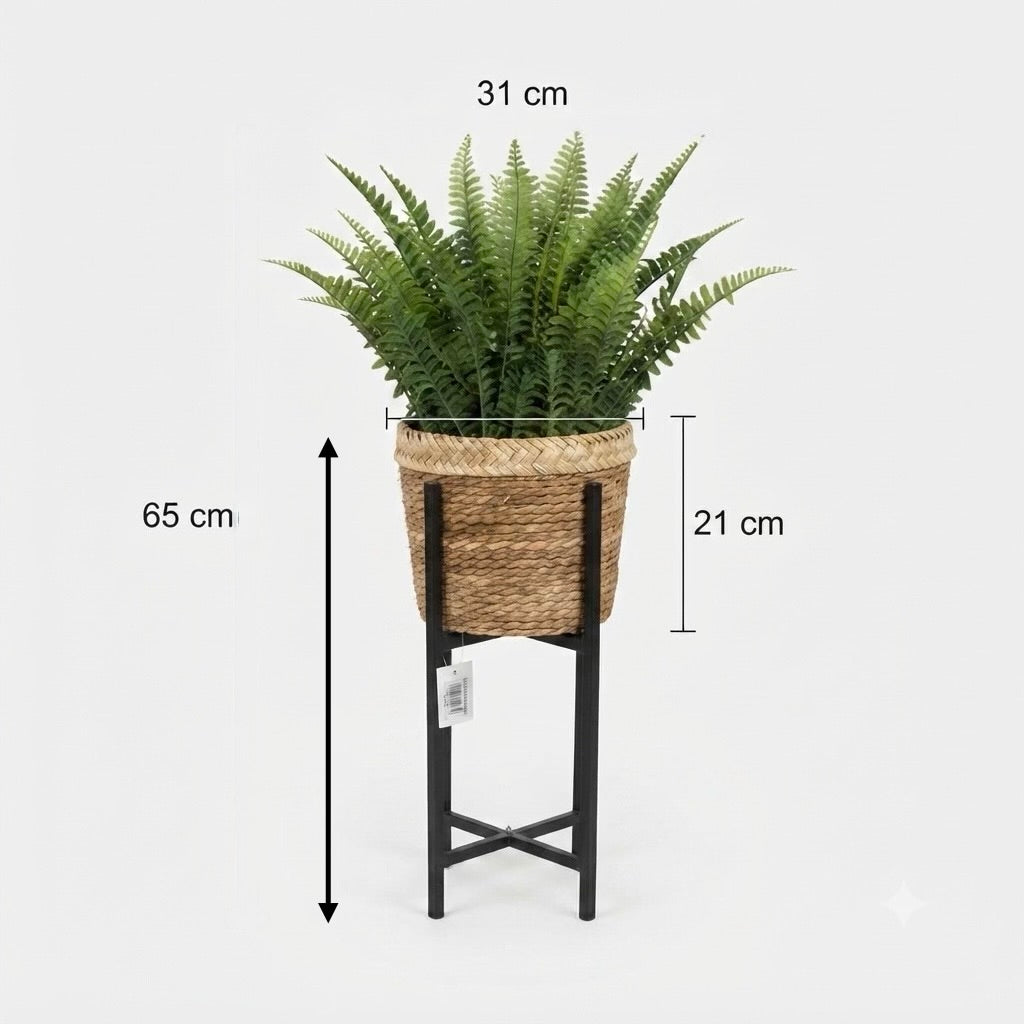 Seagrass Basket Planter with Metal Stand
