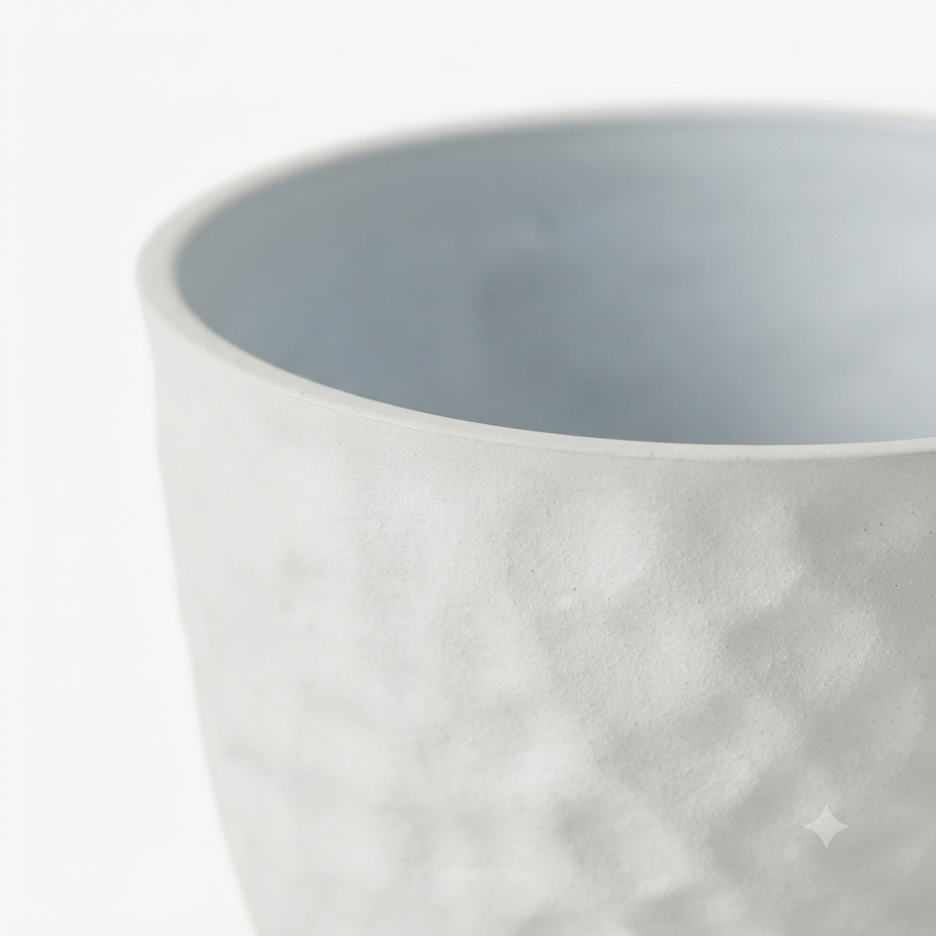 Textured Plastic Planter Pot-bone