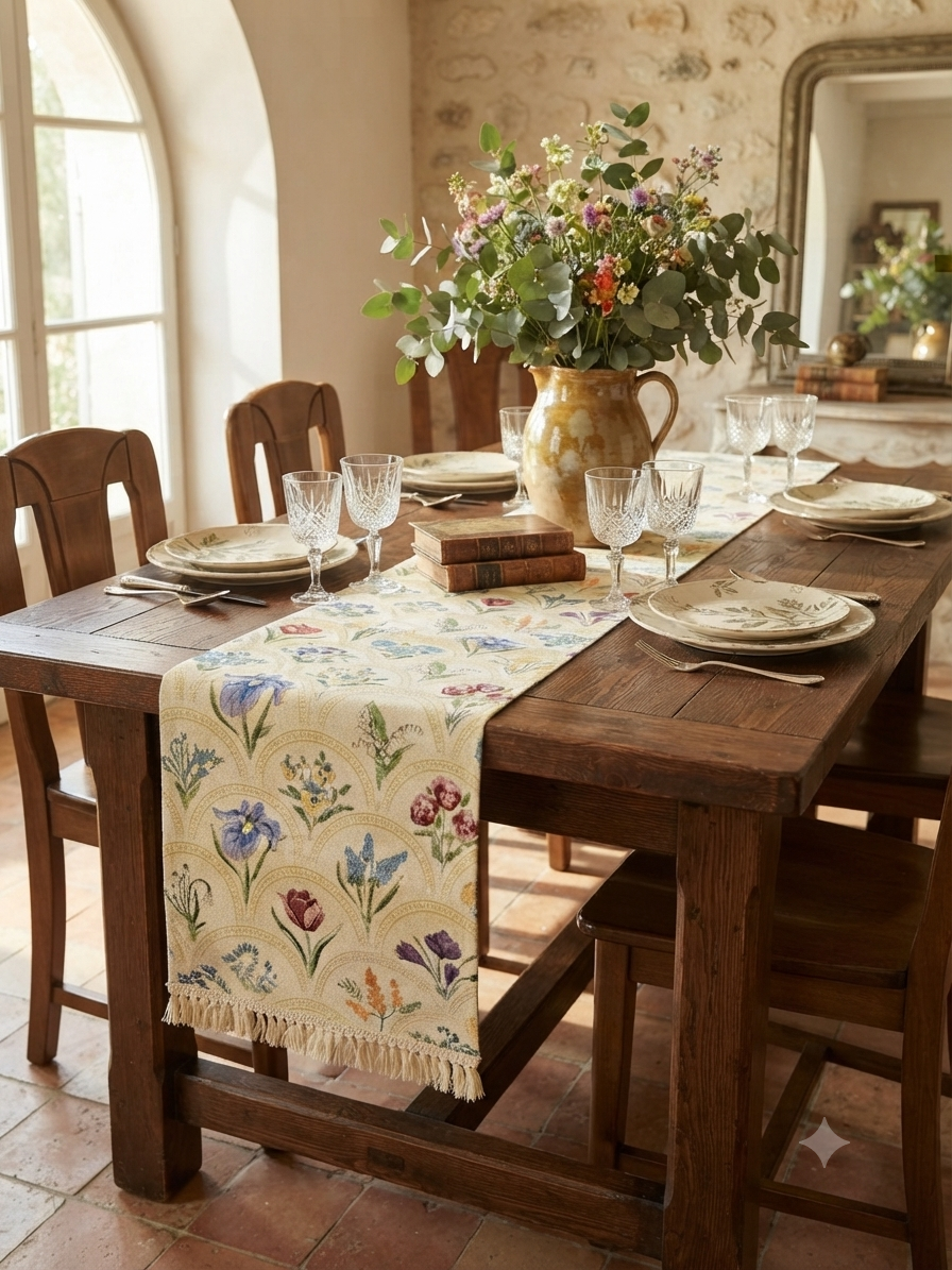 Wildflower Tapestry Table Runner