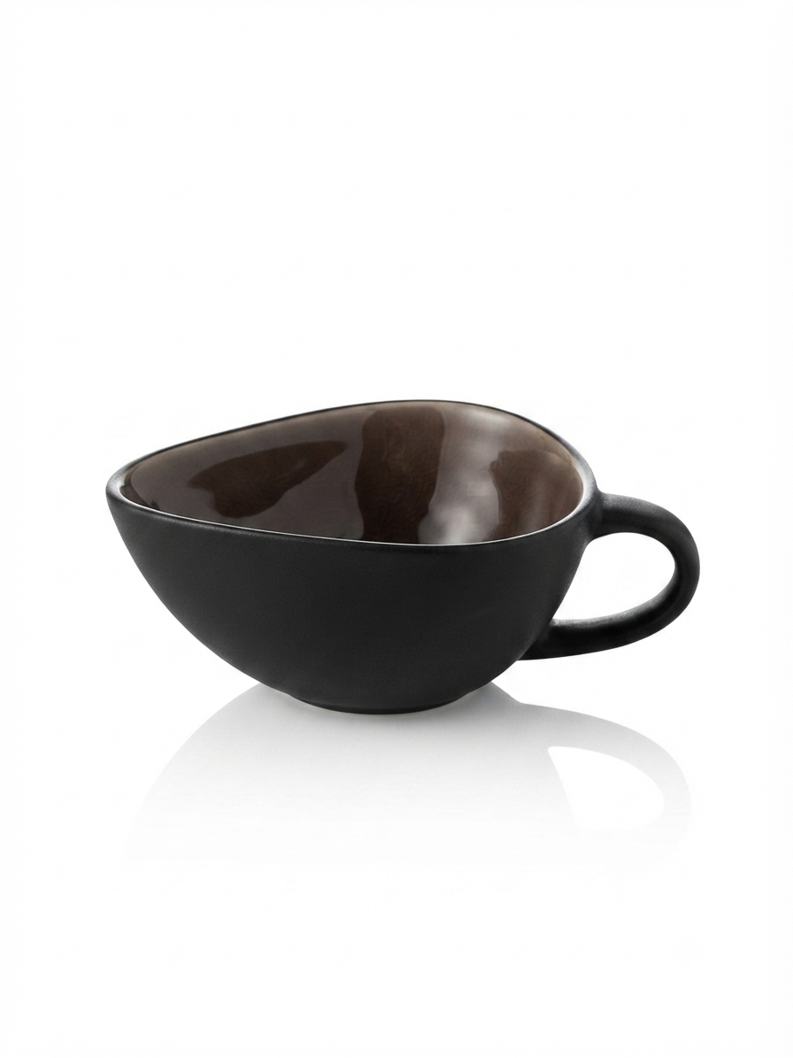 Matte Black Organic Ceramic Cup 80ml