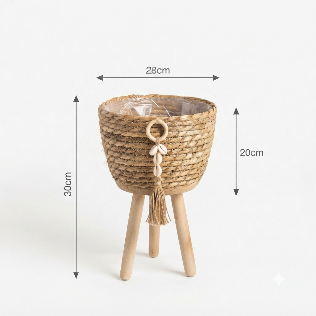 Boho Seagrass Planter Set of 3