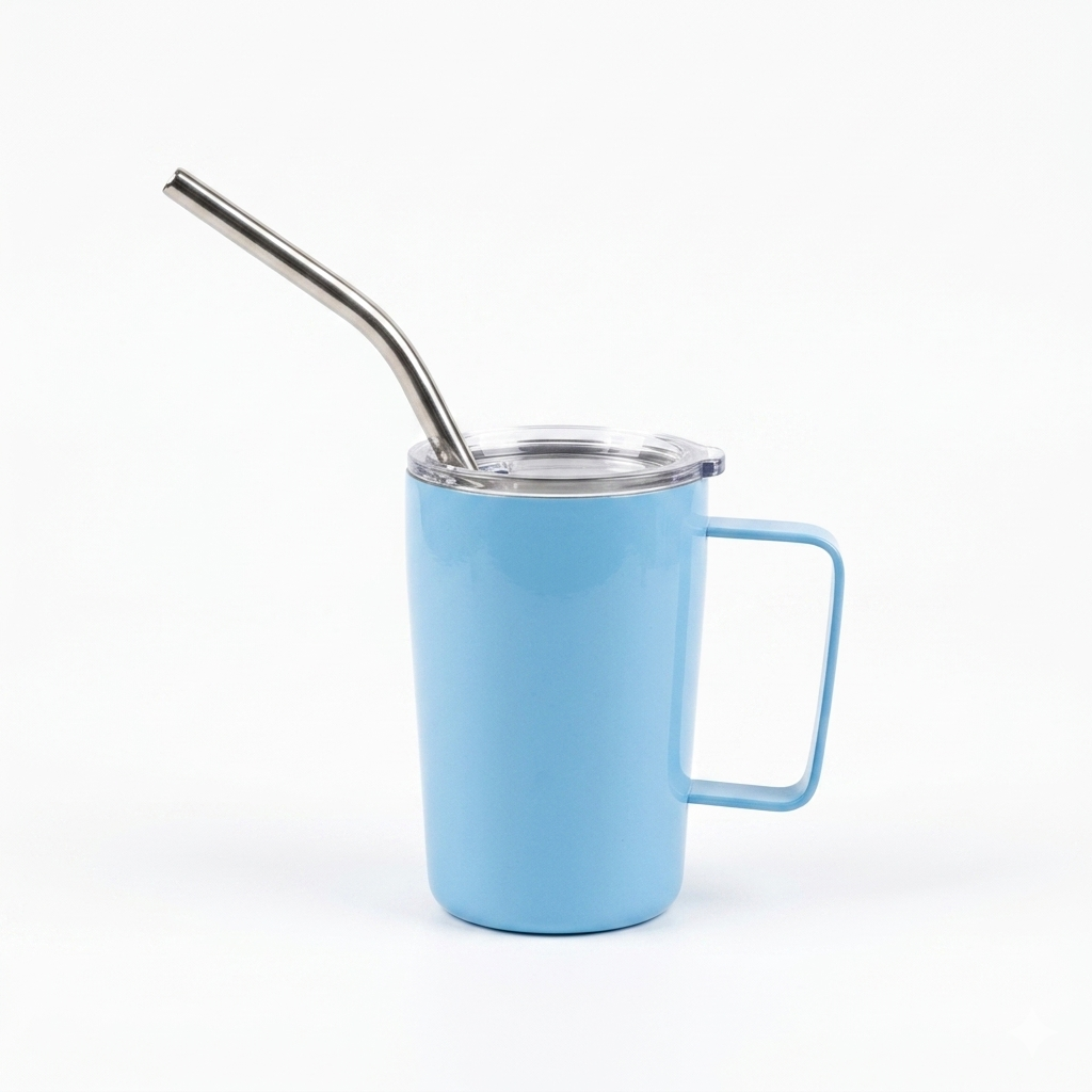 Stainless Steel Mate & Coffee Mug with Straw - 90ml