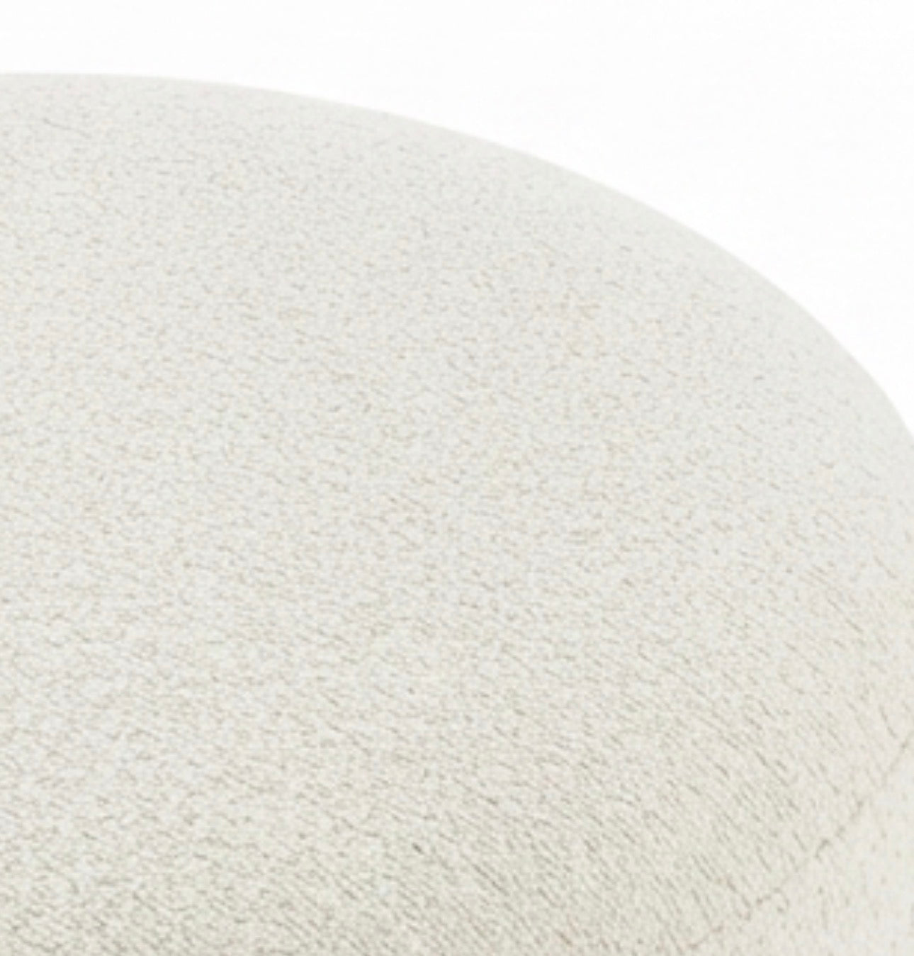 Boucle Round Ottoman with Wooden Legs