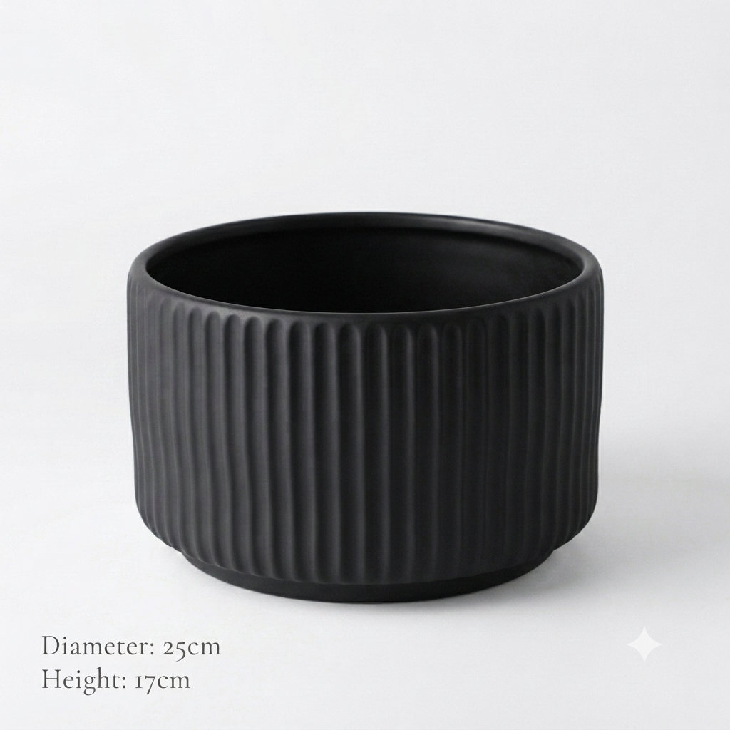 In0151 Ribbed Ceramic Planters