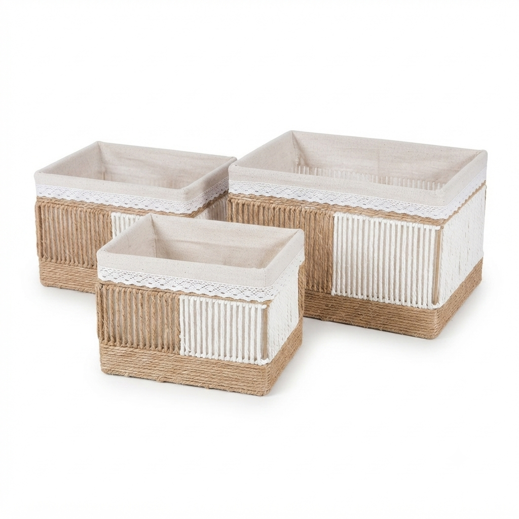 In0032 Woven Storage Baskets Set of 3