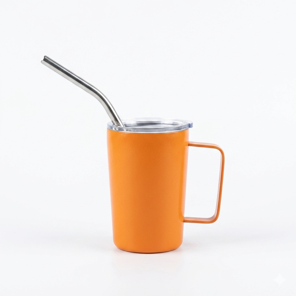 Stainless Steel Mate & Coffee Mug with Straw - 90ml