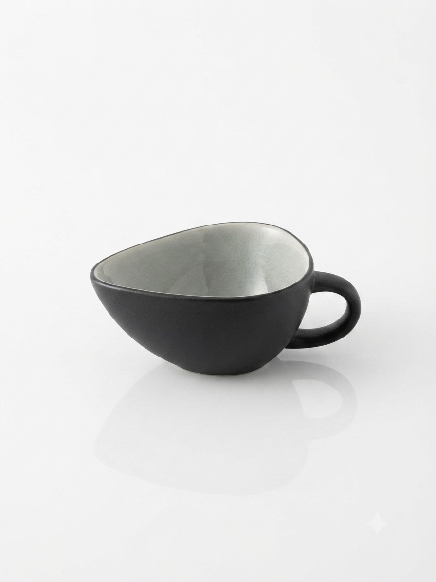 Matte Black Organic Ceramic Cup 80ml
