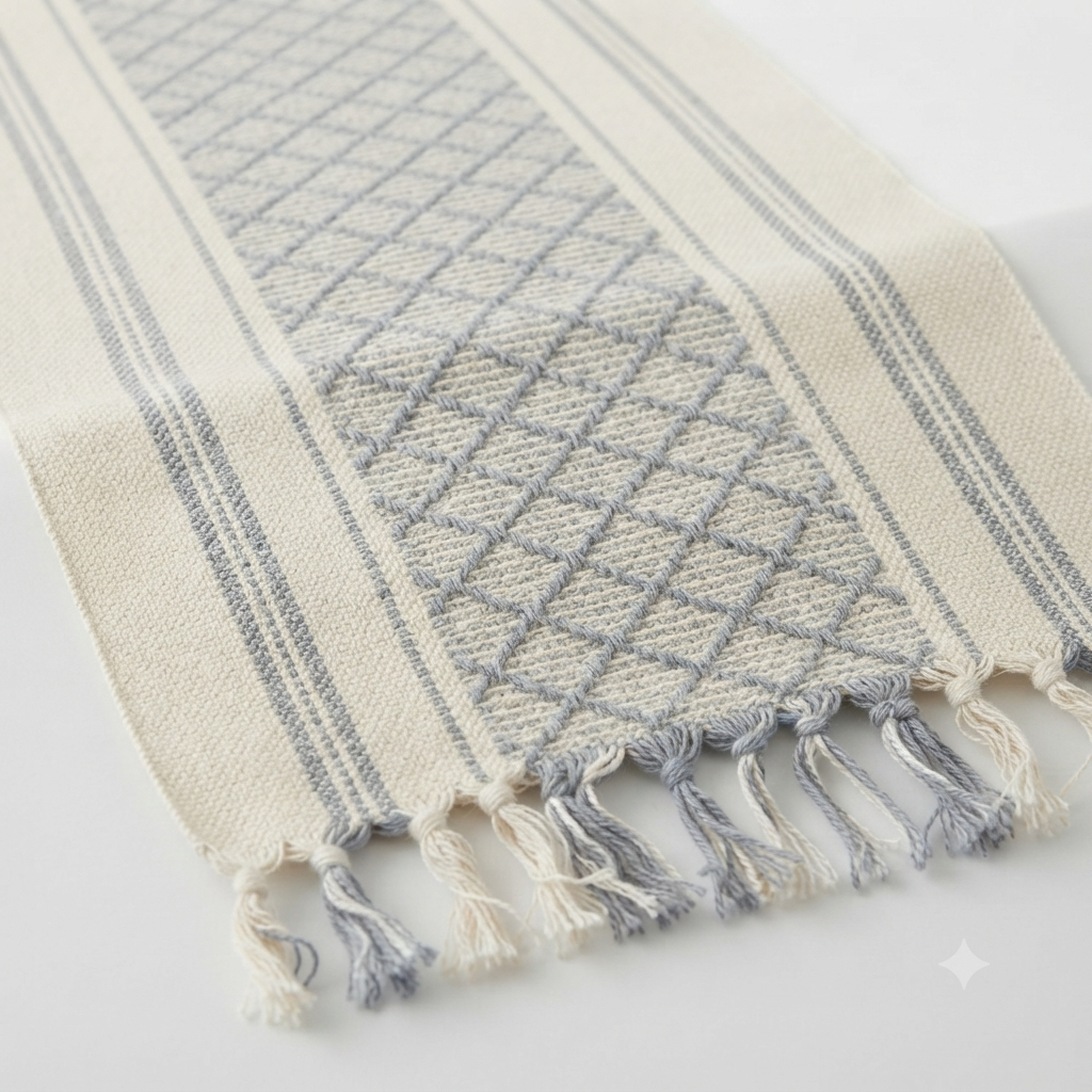 Diamond Weave Cotton Table Runner