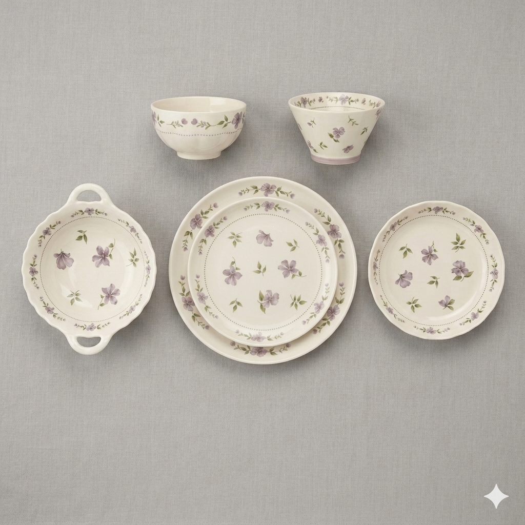 Violet Garden Ceramic Set