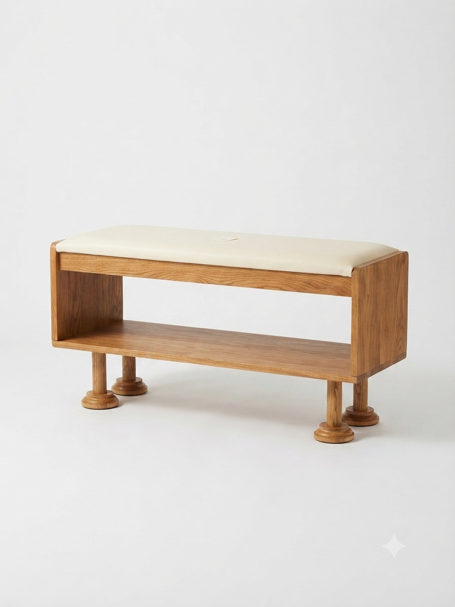 Oak Storage Bench