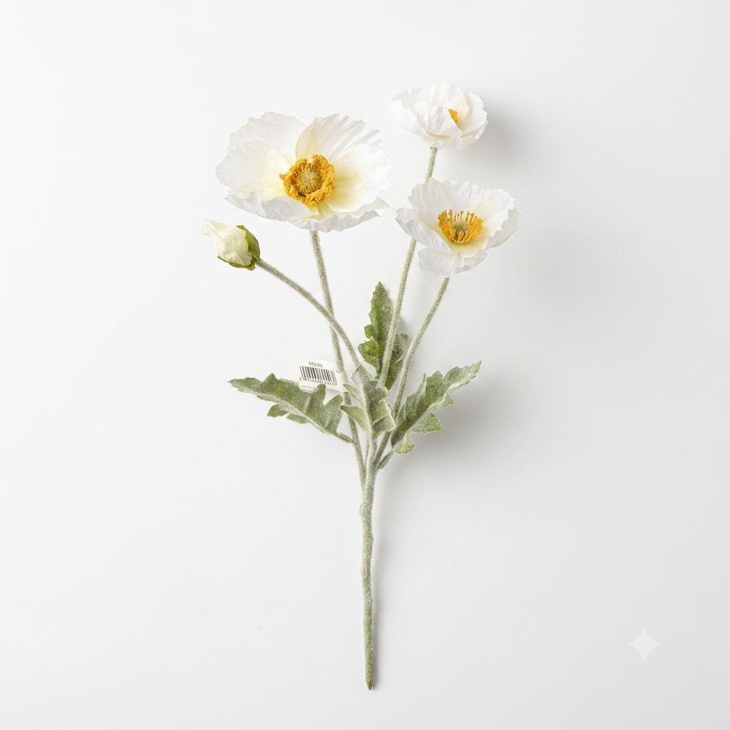 Artificial Poppy Flower Stem