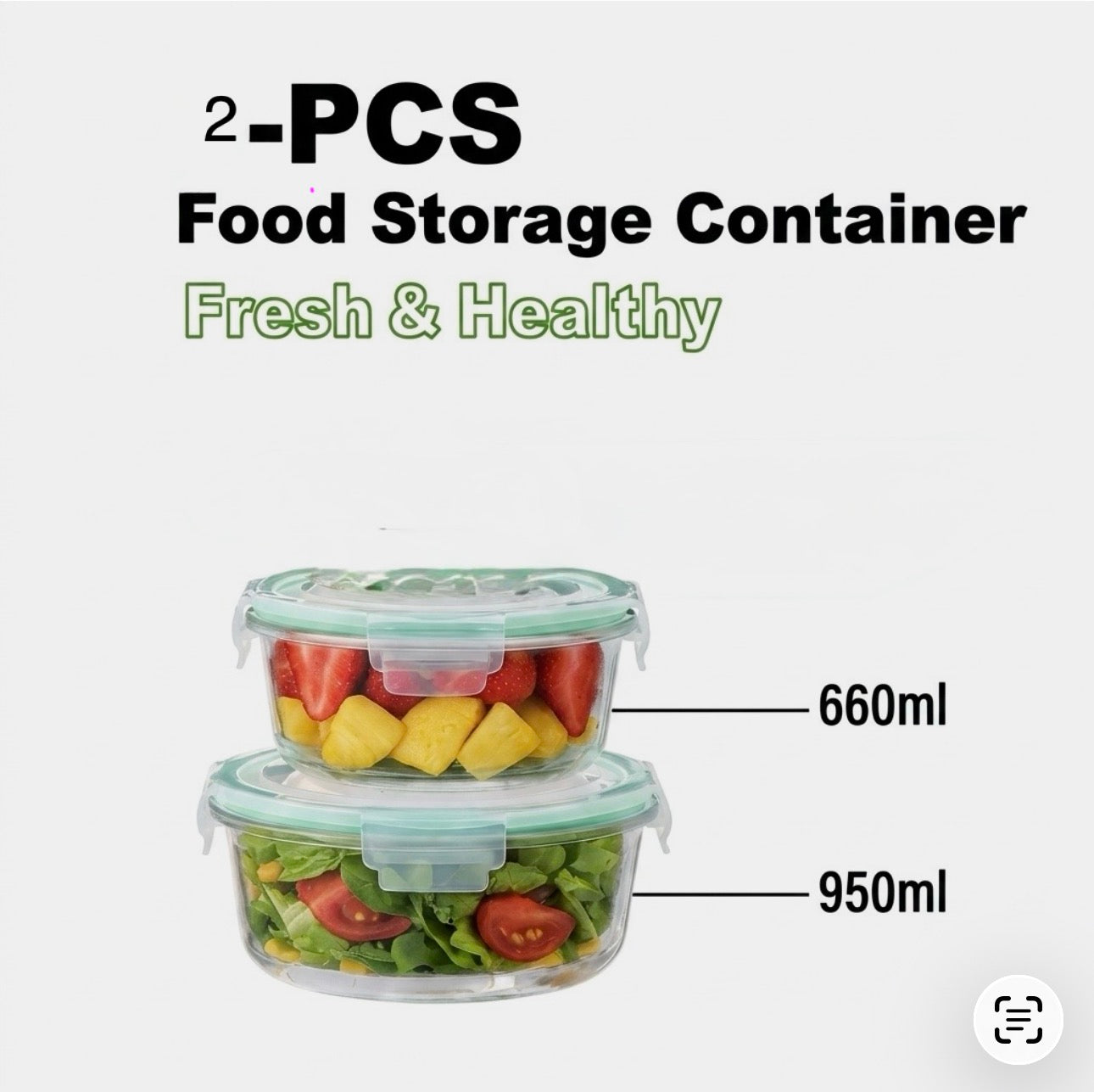 Round Glass Food Storage Container Set