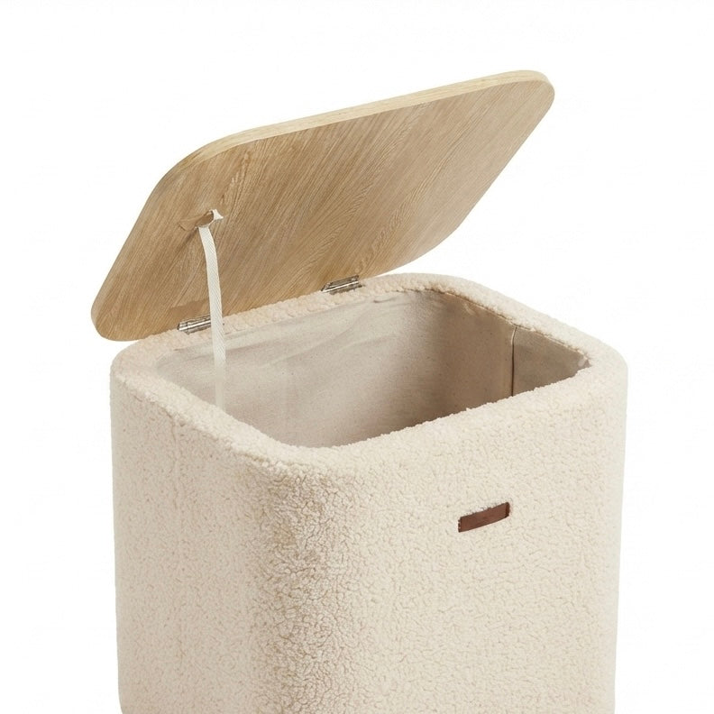 Bouclé Storage Set with Wooden Lid