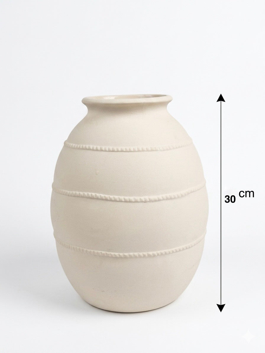 Ceramic Vase with Rope Detail – 30 cm