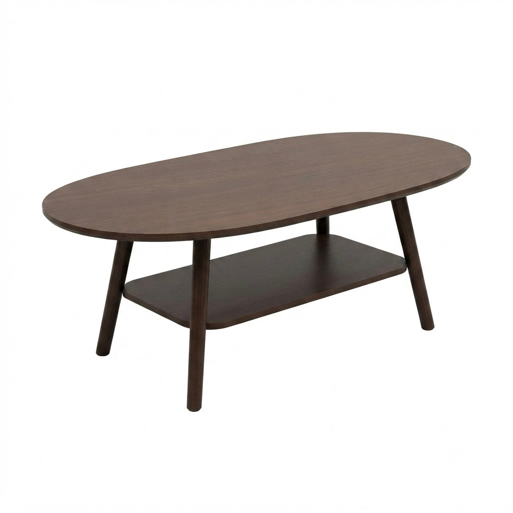 Oval Coffee Table with Shelf