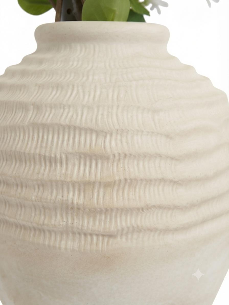 Boho Ribbed Round Vase