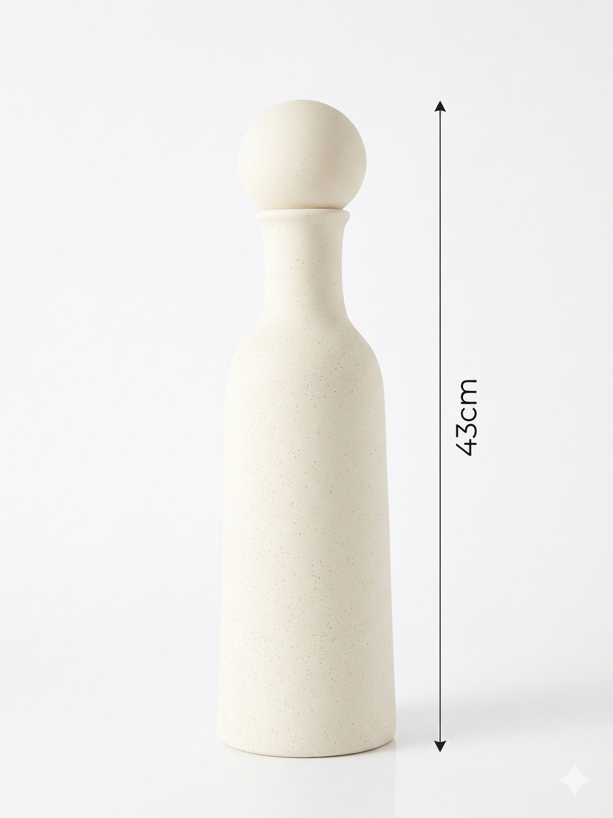 Ceramic Bottle Vase with Ball Stopper – 43 cm