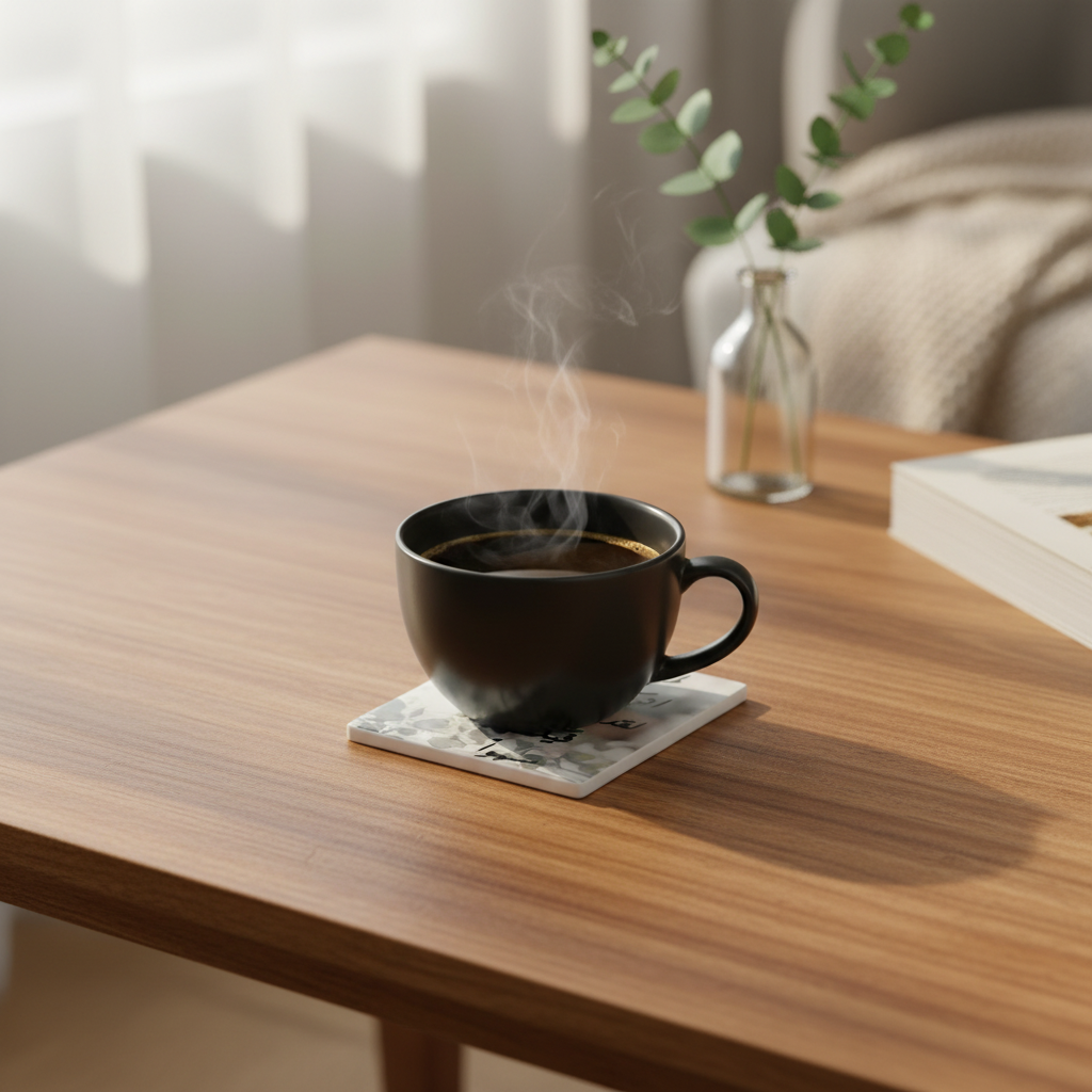 Cup coaster with touching Thoughts