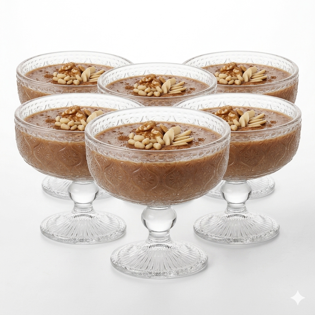 Embossed Glass Dessert Bowl Set of 6 – 250ml