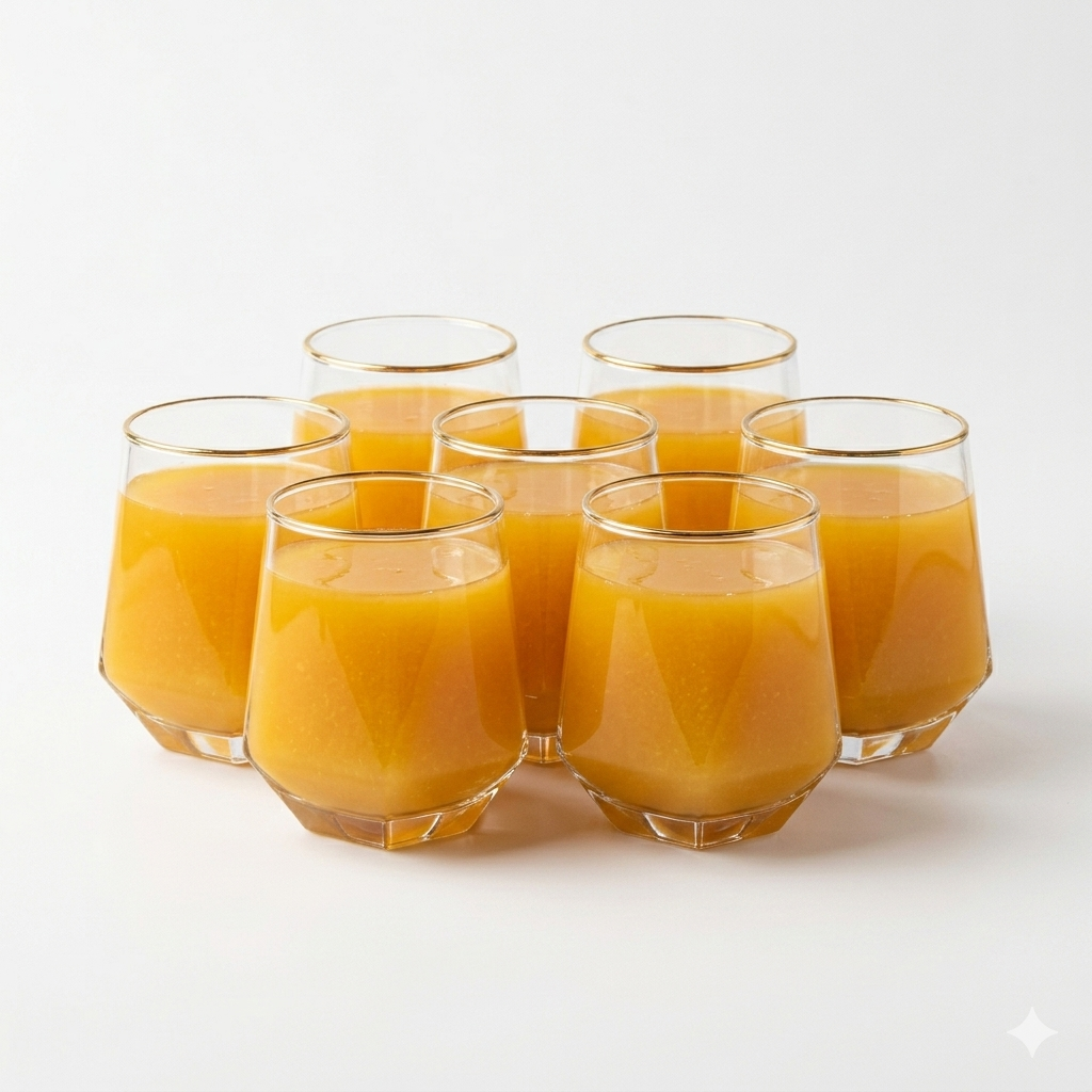 Diamond Textured Gold Rim Juice Glass Set of 6 – 310ml