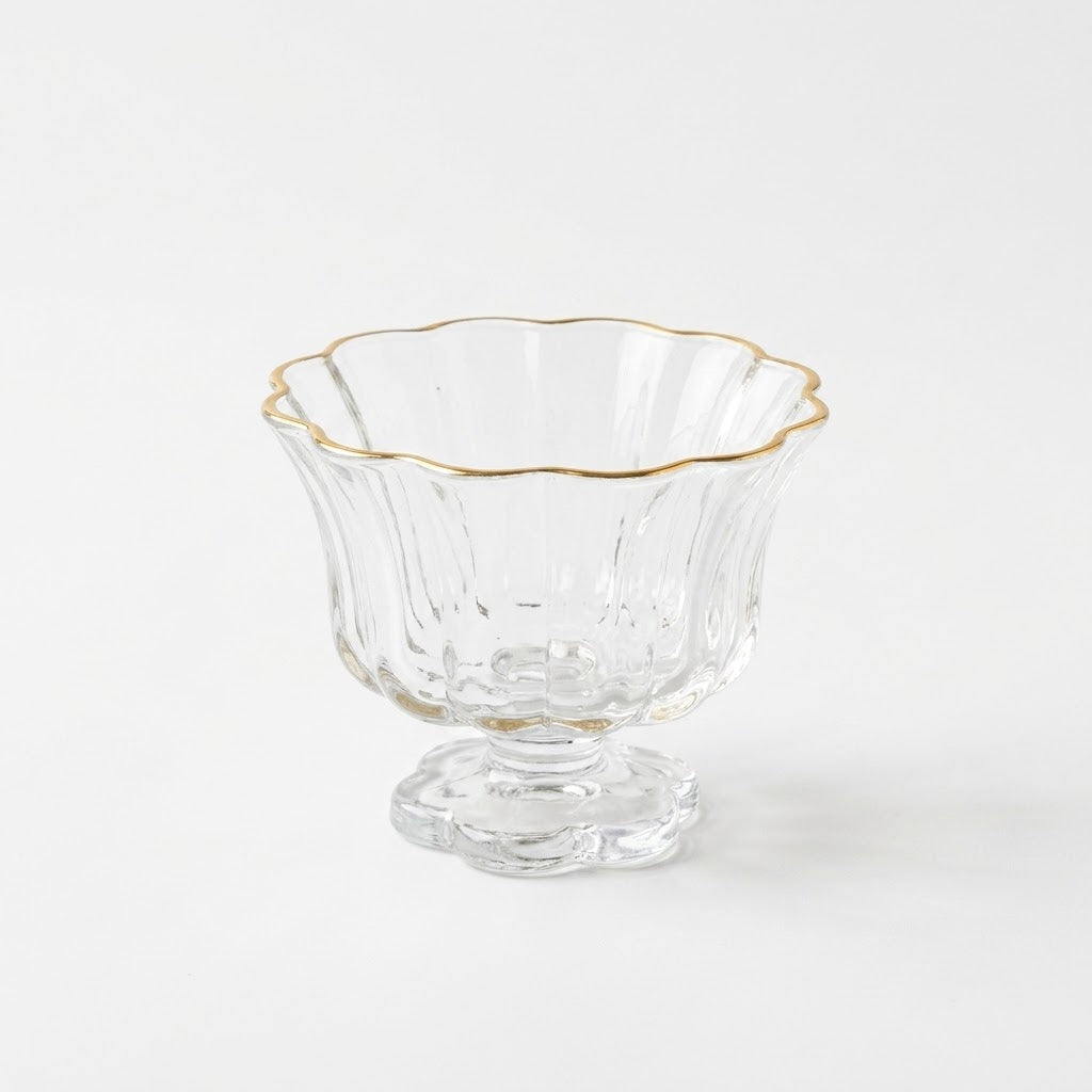 Scallop Edge Gold Rim Dessert Glass Set of 6 – 200ml