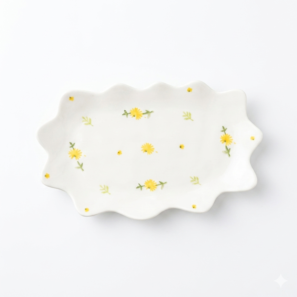 Floral Ceramic Serving Tray