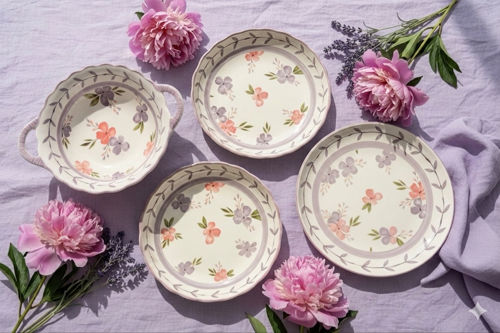 Lavender Bloom Ceramic Dinnerware
