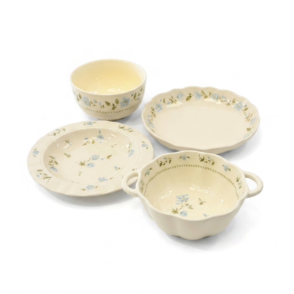 Blue Floral Ceramic Dinnerware