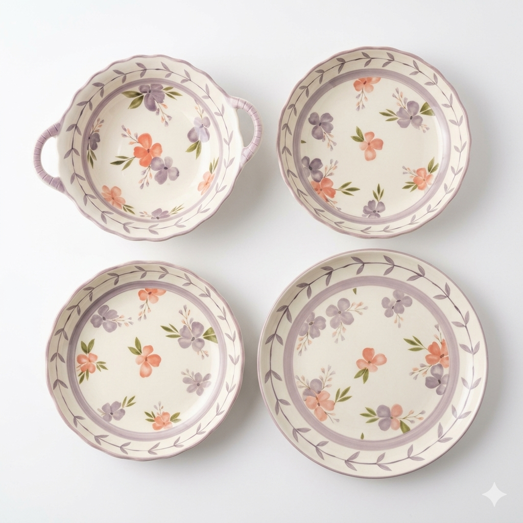 Lavender Bloom Ceramic Dinnerware
