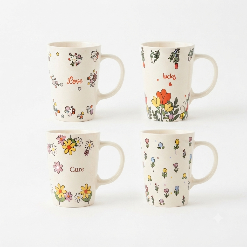 Floral Ceramic Mug 400ml