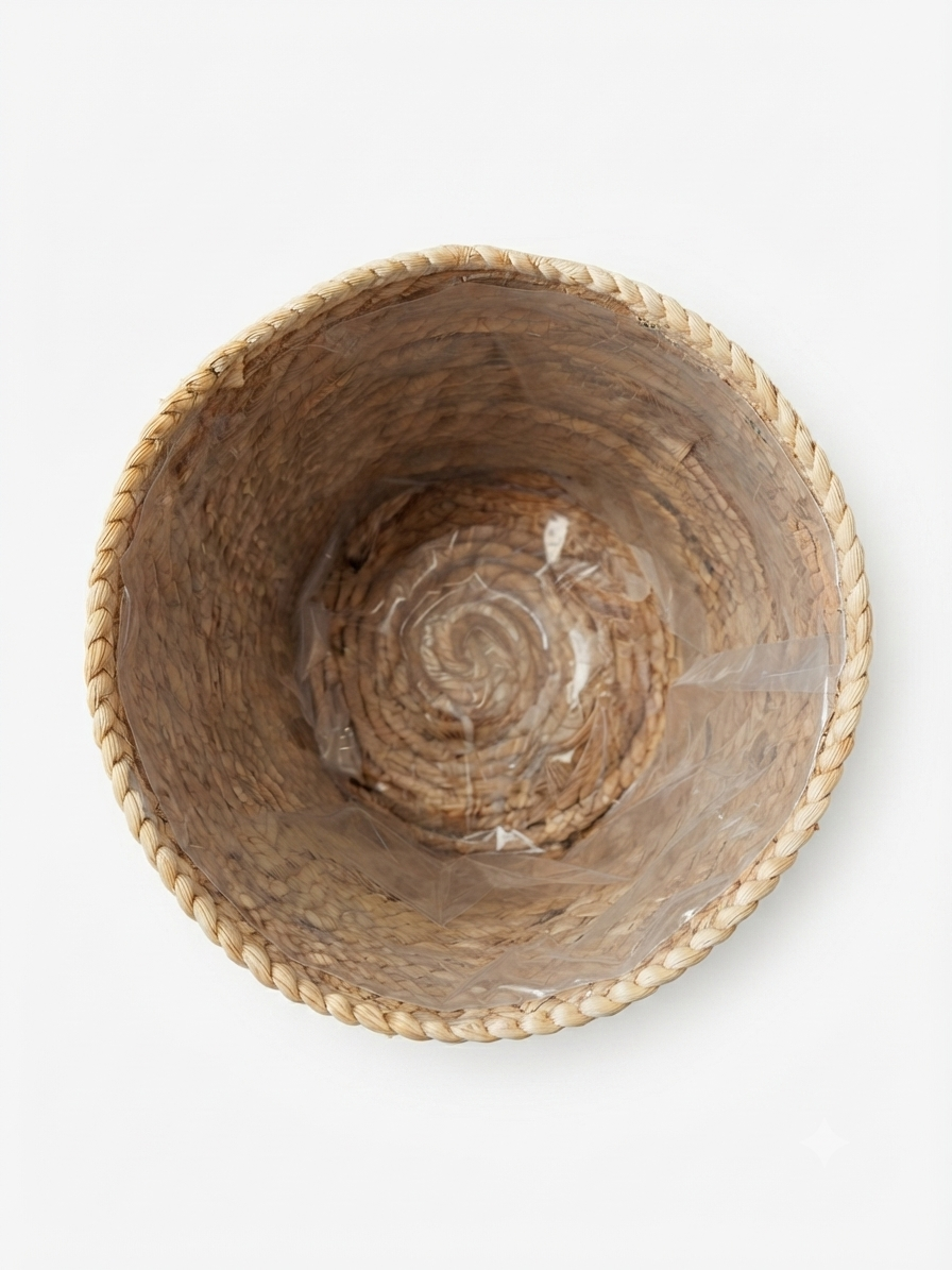 Natural Straw Basket Planter Set of 3