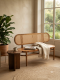 Rattan Bench with Wood Frame