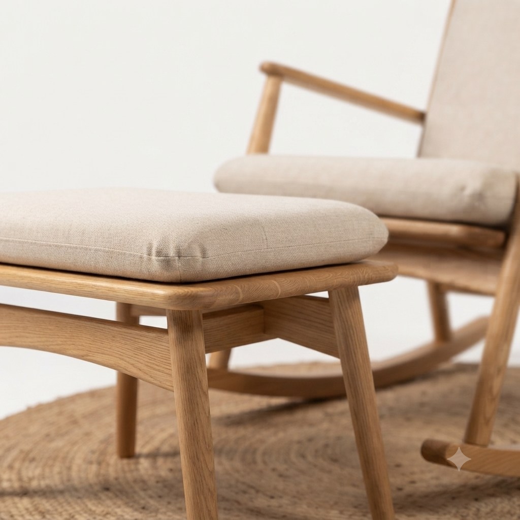 Boho Rocking Chair with Ottoman
