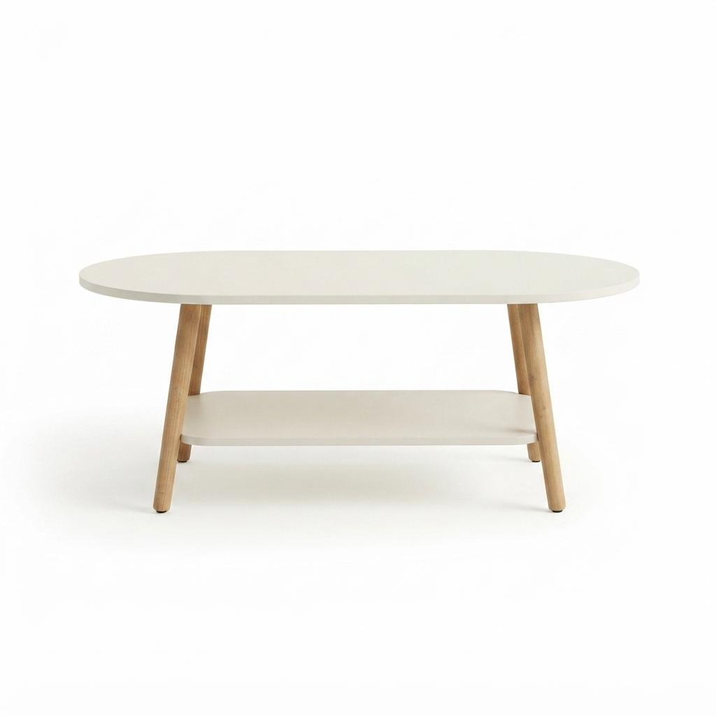 Oval Coffee Table with Shelf