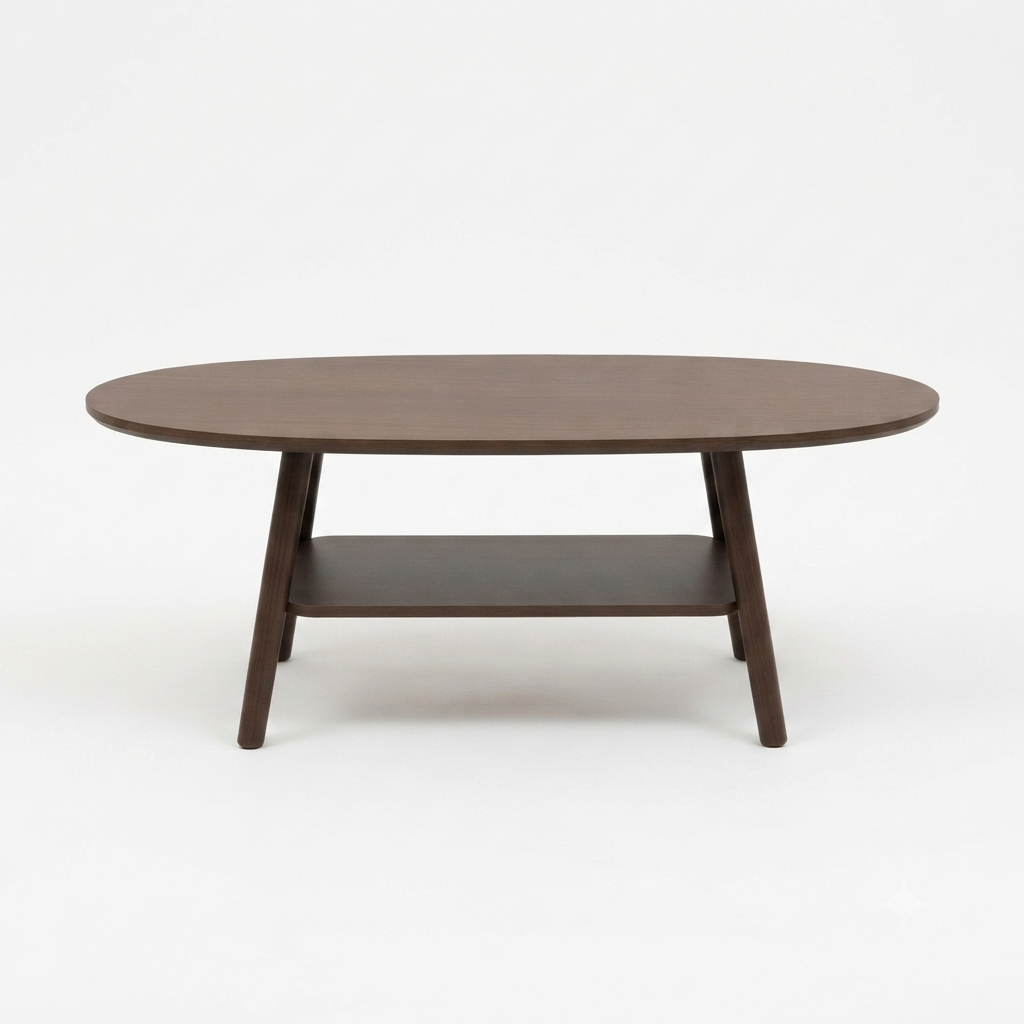 Oval Coffee Table with Shelf