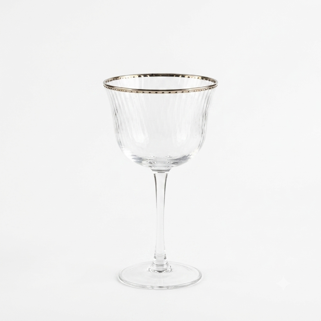 Silver Rim Glass 250ml - Set of 6