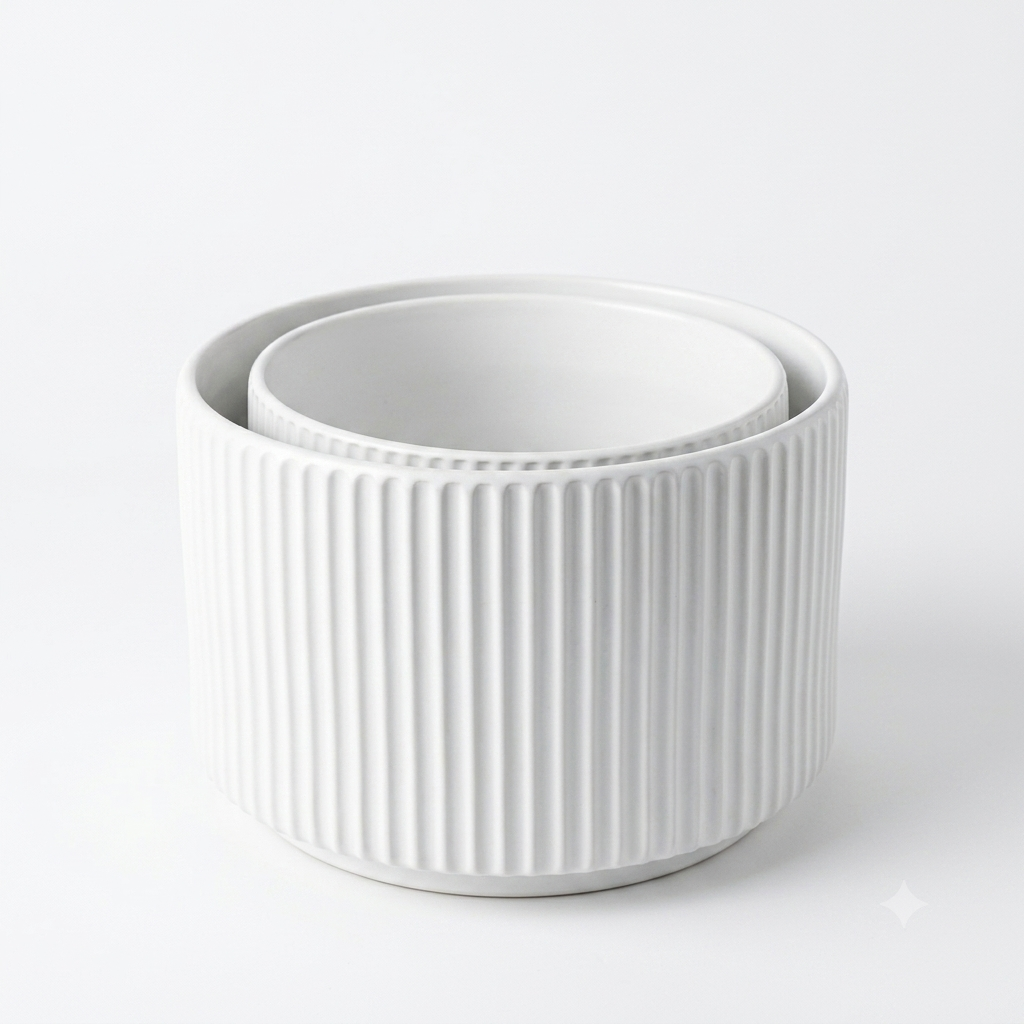 Ribbed Ceramic Planters